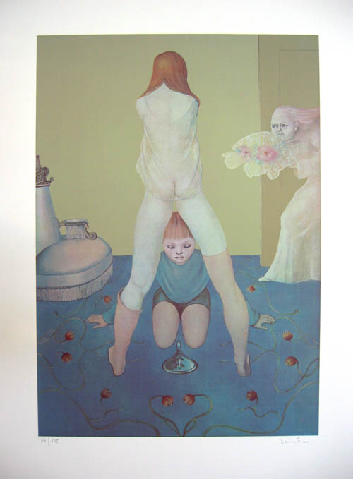 Leonor Fini - Les Lecons Plate 04 - Kinderstube (Children's Game) - 1976 color serigraph